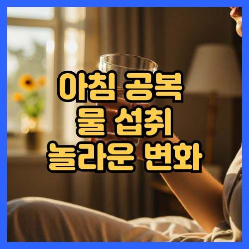 아침 공복 물 섭취 놀라운 변화